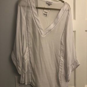 White Semi See-Through Coverup